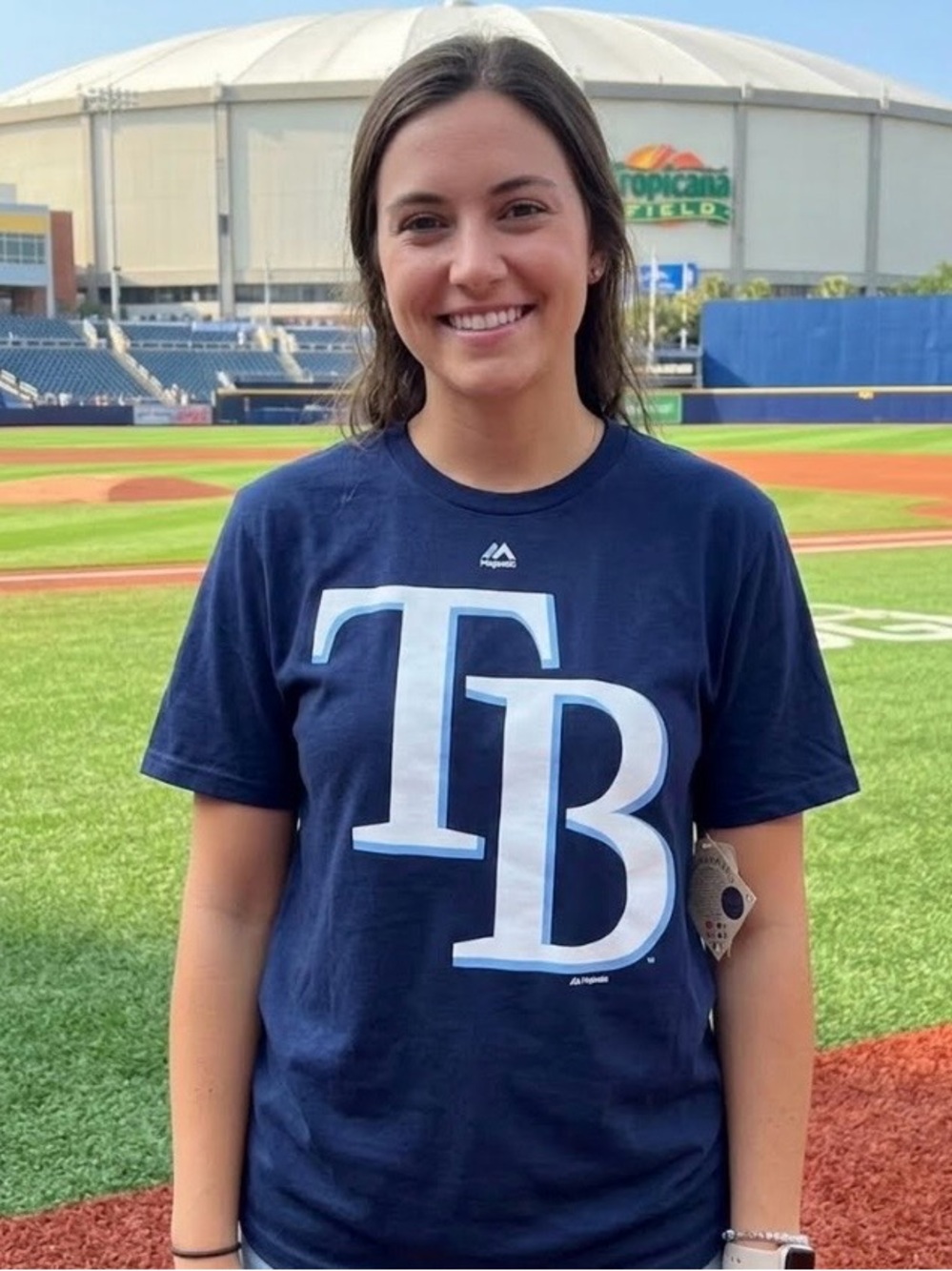 🏈NWT Majestic Woman’s Tampa Bay Rays T-Shirt Size Medium